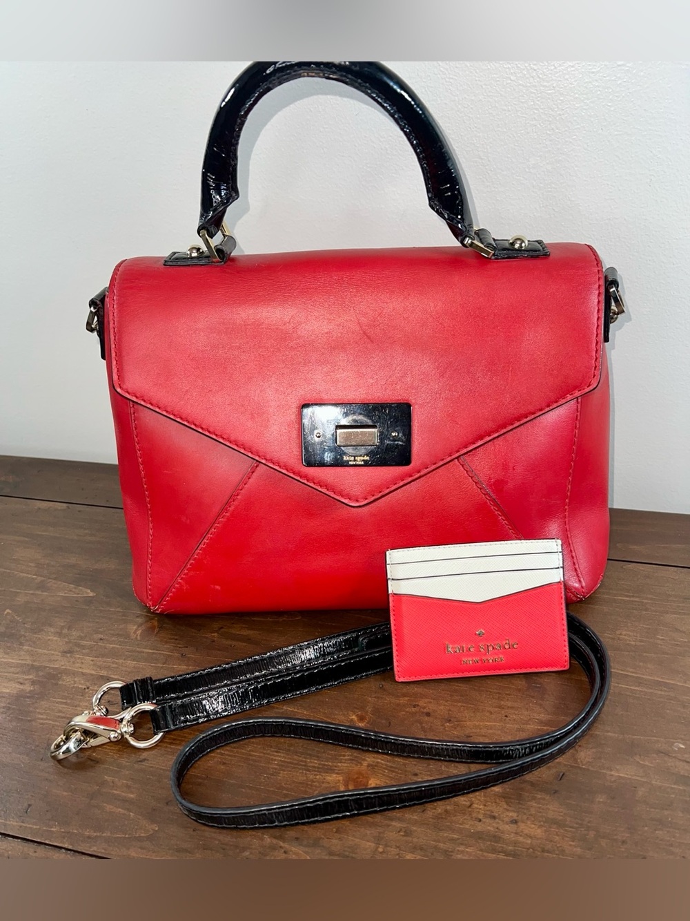 >Kate Spade Post Street Little Nadine Bag- Red
